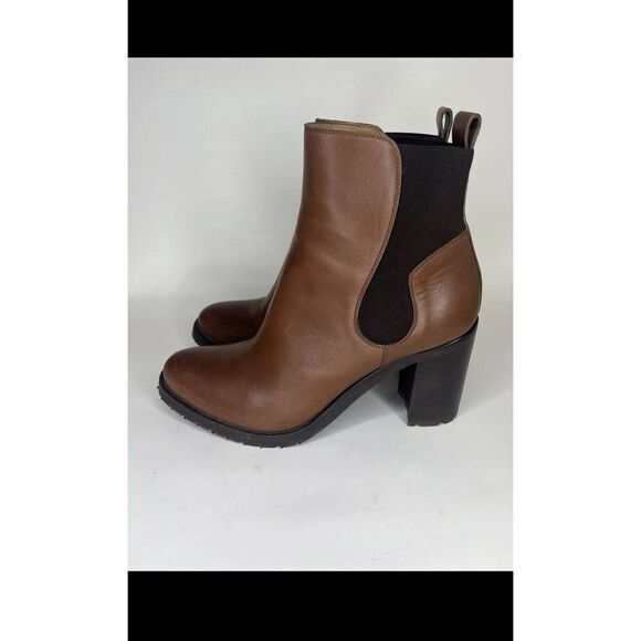 Sartore Paris Brown Leather Ankle Chelsea Vibram Heel Booties Women’s 38EU/7M US - Picture 4 of 13